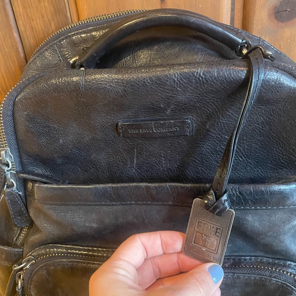 Frye Black Leather Backpack - Picture 2 of 6